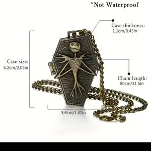 New gold Jack skellington Nightmare Before Christmas Pocket Watches.  OTHERS … s-l400.jpg main image 3